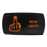 SPST Horizontal Rocker Switch Lighted 12 Volt REAR LIGHTS ORANGE