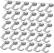 HOMSFOU 30pcs Metal Push Pin Hooks Wall Mounted Hooks Picture Frame Tacks Decorative Hangers Zinc Alloy Thumb Tacks for Home