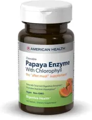 American Health Papaya Enzyme with Chlorophyll - 100 Chewable Tablets - Promotes