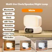 LED Digital Alarm Clock Time Wireless Bluetooth Speaker FM Radio Desk Lamp Gifts