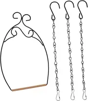 Totority 1Set Bird Swing Portable Iron Bird Stand for Parrots Birds Durable Bird Stand Rack for Birdcages Trees for Play and Training Includes Chains