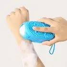 Children Shower Sensor Brush Loop Handle Gentle Silicone Body Exfoliating Bath