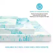 SensorPEDIC Contour Cooling Gel Swirl Memory Foam 3-inch Mattress Topper - QUEEN