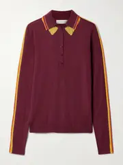 [Gabriela Hearst] Gabriela Hearst - Zorya Cashmere And Silk-blend Polo Top - Red - x large x large Red
