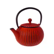 Teaology Cast Iron Teapot - Ribbed Red 500Ml