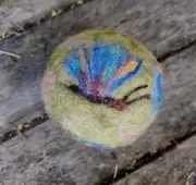 Needle Felted Wool Child / Baby Ball Butterfly Embellishment.