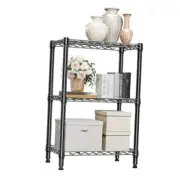 MZG 750 lbs 3 Tier Shelf Metal 3 tier, 13.8" D x 23.6" W x 35.5" H Black