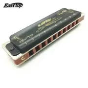 Easttop Harmonica Diatonic 10 Holes Blues Harp 12 Keys/Low F Mouth Ogan Woodwind