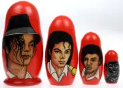 Michael Jackson Hand Made Matreshka Nesting Doll Set of 4.
