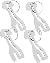 SECFOU 4pcs Trolley Tokens Keyring Removable Keychain for Shopping Trolleys Lightweight Grocery Cart Token User Friendly Design with Smooth Surface for Easy Access