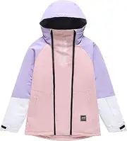 [UFROGE] Ski Snow Jacket for Men and Women, Outdoor Windproof Water Repellent Winter Warm and Thickened Snowboard Ski Suit, for Hiking Skating Hooded Raincoat Jacket (Color : Colour2, Size : X-Small)