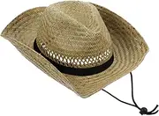 [VALICLUD] Straw Cowboy Hat for Men Summer Sun Shade Hat for Outdoor Activities Western Style Costume Accessory for Travel Parties and Photoshoots Weave Olive Green