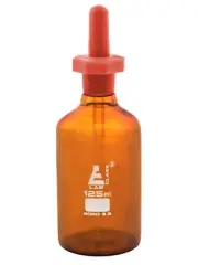 Dropping Bottle, 125ml (4.2oz) - Amber Colored Borosilicate Glass - Eisco Labs