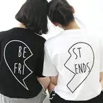 24小時快速出貨 潮T情侶裝 純棉短T MIT 閨蜜 姊妹裝【Y0236】背後BEST FRIEND分裂愛心 艾咪E舖