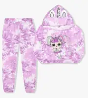 LOL Surprise! Girls 2 Piece Hoodie & Pants Set for Big Kids Size 12 Pink Tie Dye