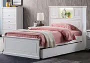 King Single Isabella / Innovation Bed Without Trundle - Ivory White