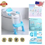 Portable Potty Training Seat & Step Stool Ladder - Fun Sky Blue Design for Kids