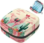 Period Bag,Sanitary Napkin Storage Bag,Alpaca Llama with Cacti Cactus,Tampon Bag for Purse