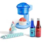Koji 6 Cups 16oz Blue Snow Cone Maker Set Shaved Ice Machine