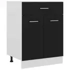 NNEVL Drawer Bottom Cabinet Black 60x46x81.5 cm Chipboard