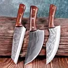 Butcher Knife Kitchen Chef Slicing Peeling Forged 5Cr15Mov Steel Wood Handle Cut