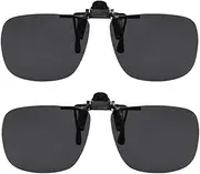 [Success Eyewear] Clip On Sunglasses Flip Up Polarized Sunglasses Clip onto Eyeglasses Over Prescription Glasses Case Included