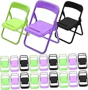 Homoyoyo 24 Pcs Folding Chair Phone Holder Mini Adorable Chair Shape Stands Compatibility for Horizontal Vertical Use