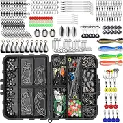 250Pcs Fishing Tackle Box,Fishing Lure Kit,Ackle Box with Tackle Included,Include Bass Lures,Fish Hooks Freshwater,Fishing Tackle Kit