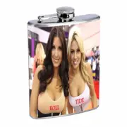 Alabama Pin Up Girls D6 Flask 8oz Stainless Steel Hip Drinking Whiskey