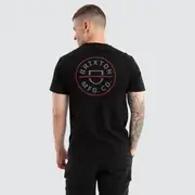 [Brixton] Crest II Standard Tee Black Charcoal Mahogany