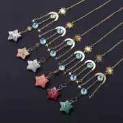 Star Moon Sun Catcher Wind Chime Crystal Pendant Hanging Prism Window Home Decor
