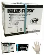 1000 SAS VALUE-TOUCH Lightly Powdered Non-Exam Latex Gloves CASE S M L XL