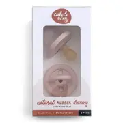 Cub & Bear Co Baby Natural Rubber Dummy Small (0-3 M) Blush Pink 2 Pack