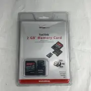 Sandisk 2GB Memory 3 in 1 MicroSD Card with Adapters Verizon Wireless NOS New