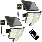 Solar Motion Lights Outdoor with Remote Control, 4-Sided Wide-Angle Illuminat...