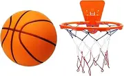 uxcell Silent Basketball, Size 3 No Noise High-Density Foam Dribbling Indoor Basketball with Net for Quiet Dribbling and Indoor, Orange