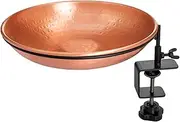 17066 Pure Hand Hammered Deck Mounted Stand Copper Bird Bath