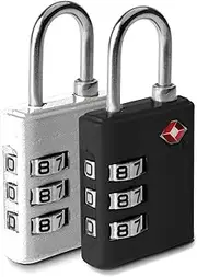 Travelon Set of 2 TSA Accepted Luggage Locks, Classic Combo, 1.25”W x 2.5”H x 0.6”D, Classic Combo, 1.25”W x 2.5”H x 0.6”D, Travelon Set of 2 TSA Accepted Luggage Locks