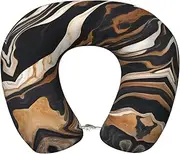 [SKKNT] Abstract Marble Stone Print Lightweight Travel Neck Pillow U-Shaped Memory Foam Head Neck for Airplanes