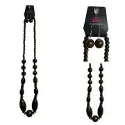 Paparazzi Brown Beaded Necklace and Earring Set