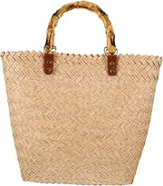 [OATIPHO] Wicker Tote Bag for Women Straw Beach Bag Crochet Purse Summer Boho Style