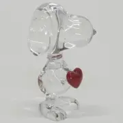 Baccarat Cystal Snoopy Red Heart PEANUTS Character Used Excellent From Japan