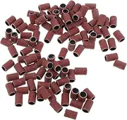 100 Pcs 80 Nail Polisher Nail Sanding Attachment Electric Nail Drill Bits Nail Tool Sanding Ring Bands Nail Drills Machine Attachment Sanding Bands Manicure Tools Brown Sand Circle