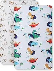 Crib Sheet for Boys and Girls, Super Soft Microfibre Baby Crib Sheets Set, Breathable Cot Crib Sheet, for Cot and Toddler Mattress, 130x70x20cm, 2pcs, Blue