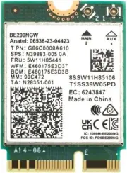 WiFi 7 Adapter for Intel BE200 | M.2 PCIe Format | Tri-Band 2.4/5/6 GHz | Up to