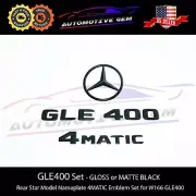 GLE400 SUV 4MATIC Rear Star Emblem Black Letter Badge Logo Set AMG Mercedes W166