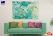 Green & Gold Abstract Fluid Art Wall Canvas Home Decor Australian Made Quality