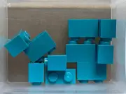 LEGO Parts - Dark Turquoise Brick 1 x 2 - No 3004 - QTY 10