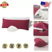 Fluffy Supportive Body Pillow - Breathable Cotton Cover & Shredded Memory Foam