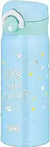 Thermos water bottle thermos mug 400ml blue white JNR-401 BLWH